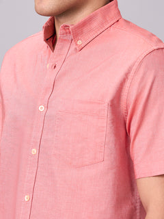 Men’s Cotton Regular Fit Half Sleeve Shirt Brick