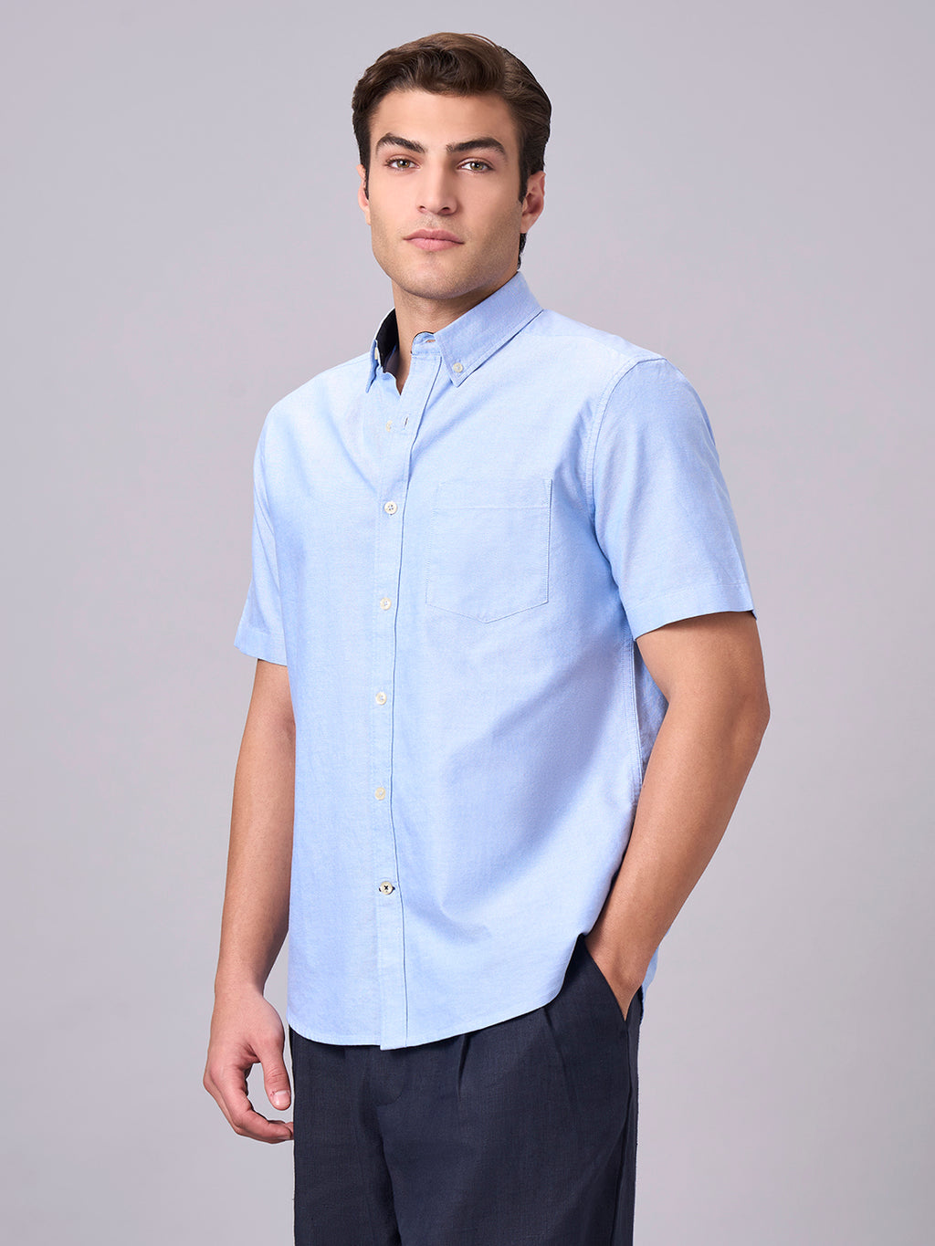 Men's Sky 100% Cotton Regular Fit Shirt