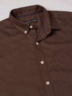 Men's Coffee 100% Cotton Regular Fit Shirt