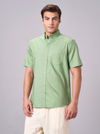 Men's Green 100% Cotton Regular Fit Shirt