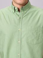 Men's Green 100% Cotton Regular Fit Shirt