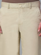 Men's Cotton Lycra Regular Fit Shorts Beige