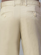 Men's Cotton Lycra Regular Fit Shorts Beige