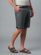 Men's Navy Cotton Lycra Regular Fit Shorts