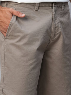 Men’s Cotton Lycra Regular Fit Short Light Brown