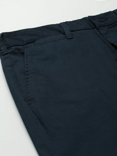 Men’s Cotton Lycra Regular Fit Button Zip Short Navy