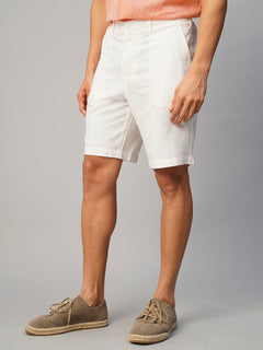 Men’s Linen Viscose Regular Fit Short White
