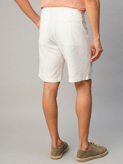 Men’s Linen Viscose Regular Fit Short White