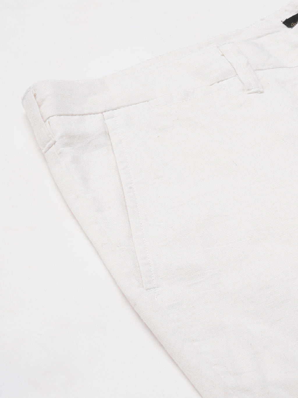 Men's White Linen Viscose Regular Fit Shorts