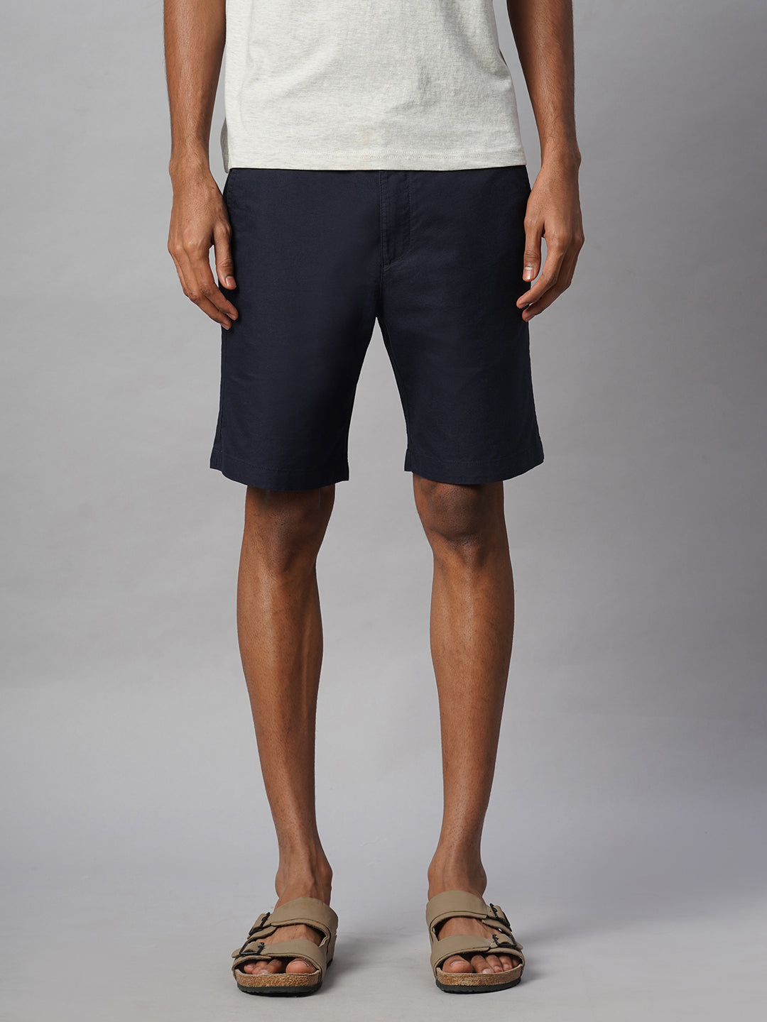 Men's Marine Nav 100% Cotton Regular Fit Shorts