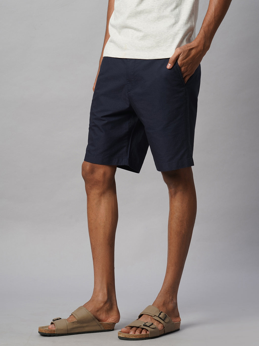 Men's Nav 100% Cotton Regular Fit Shorts Marine