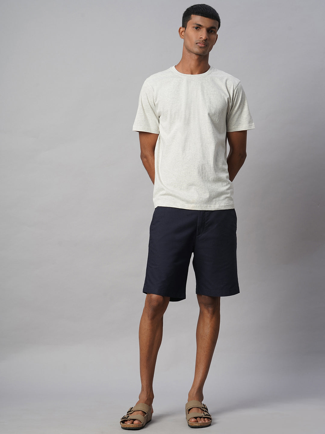 Men's Marine Nav 100% Cotton Regular Fit Shorts
