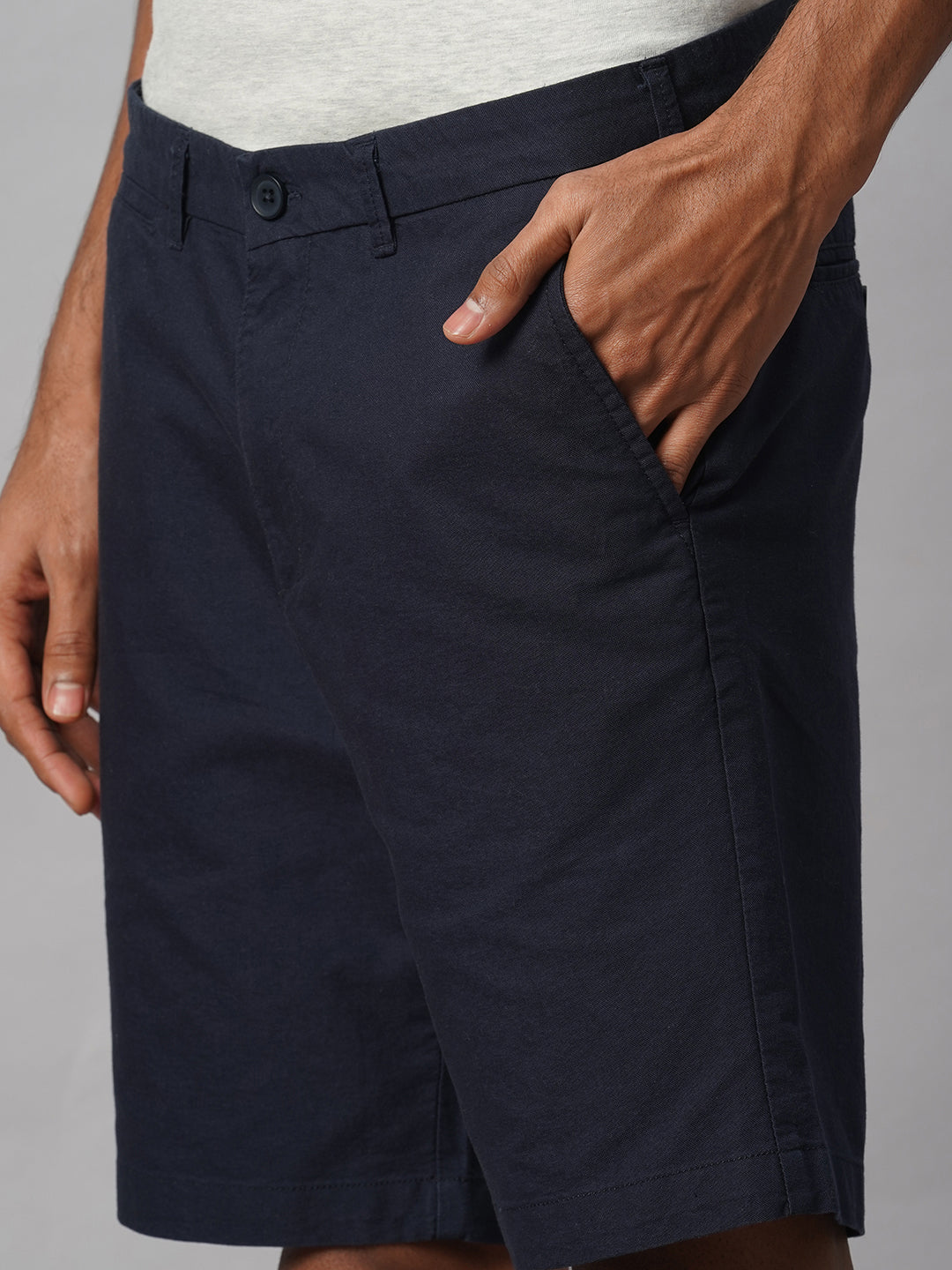 Men's Nav 100% Cotton Regular Fit Shorts Marine