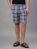 Men's Navy 100% Cotton Regular Fit Shorts