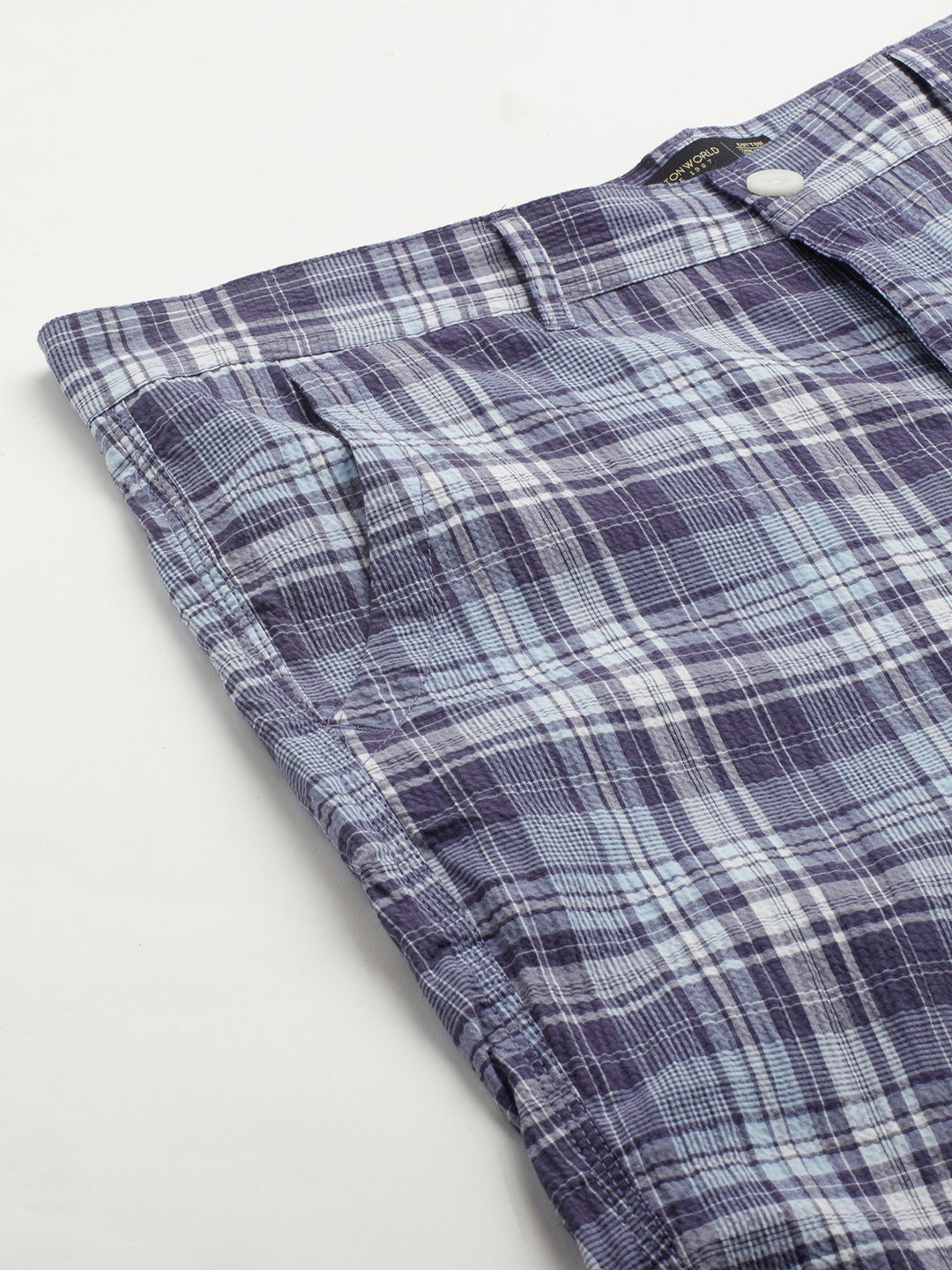 Men's Navy 100% Cotton Regular Fit Shorts
