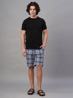Men's Navy 100% Cotton Regular Fit Shorts