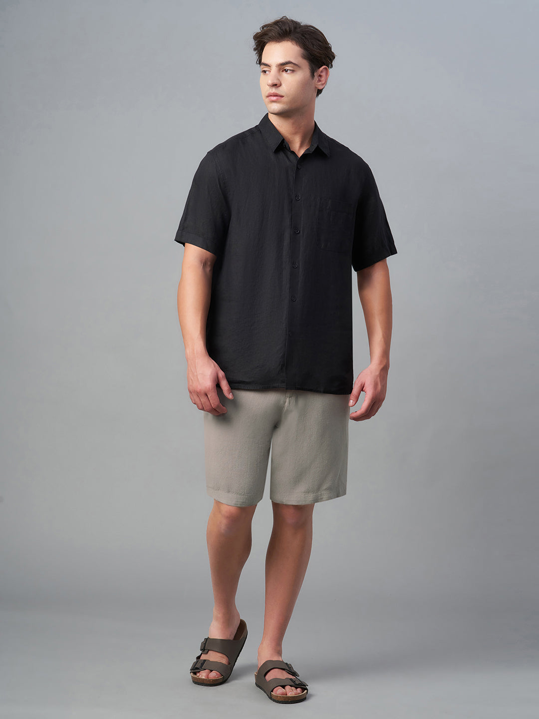 Men's Avenue Linen Viscose Regular Fit Shorts