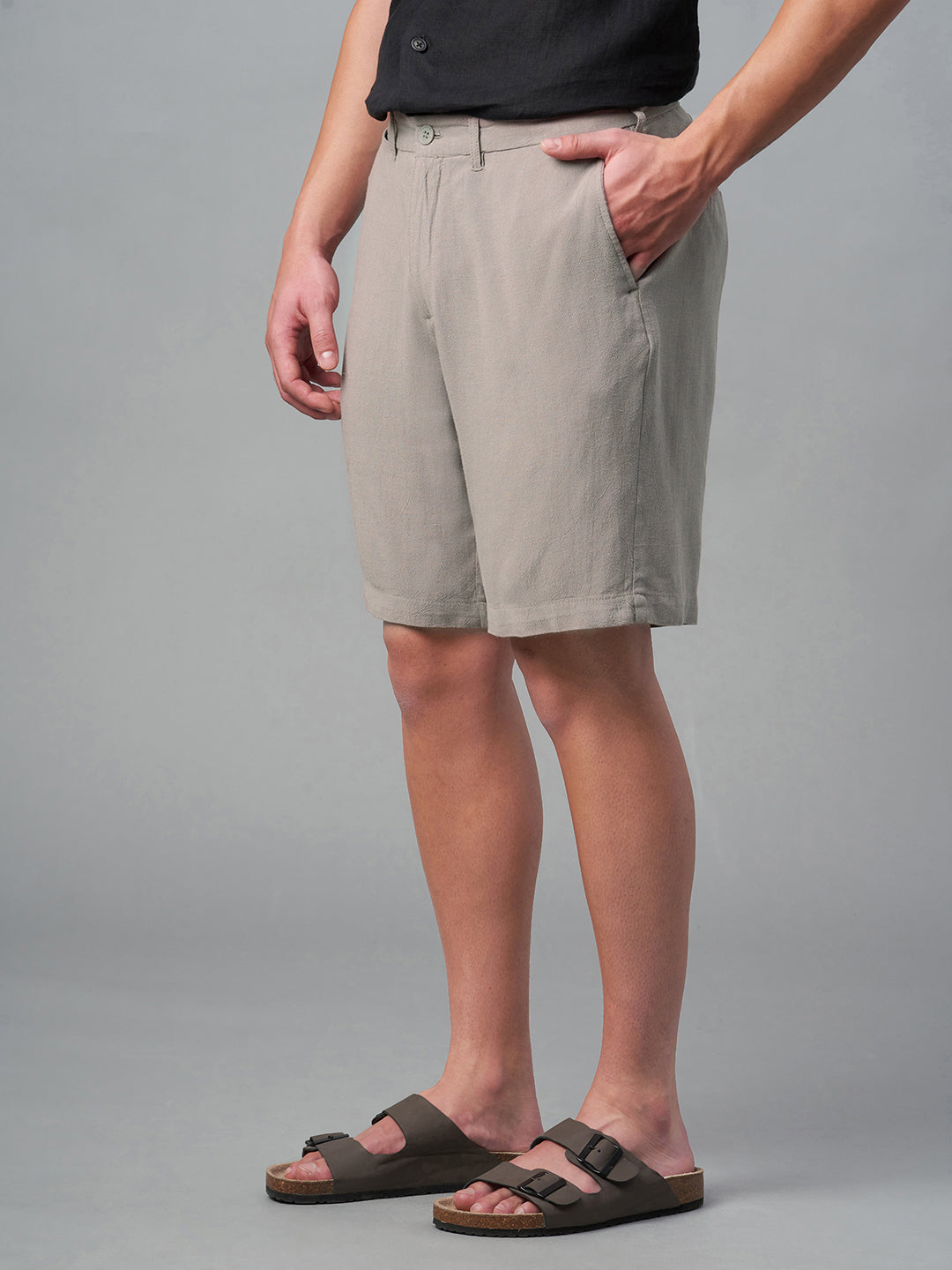 Men's Avenue Linen Viscose Regular Fit Shorts
