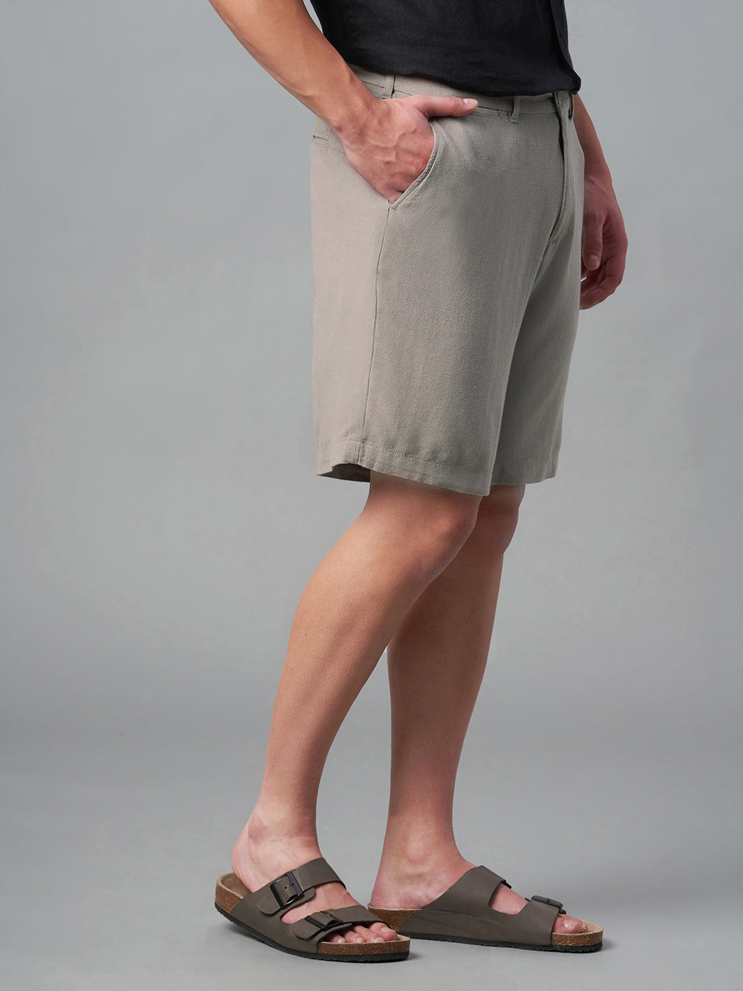 Men's Avenue Linen Viscose Regular Fit Shorts