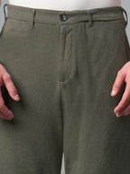 Men's Darkoliveg Linen Viscose Regular Fit Shorts