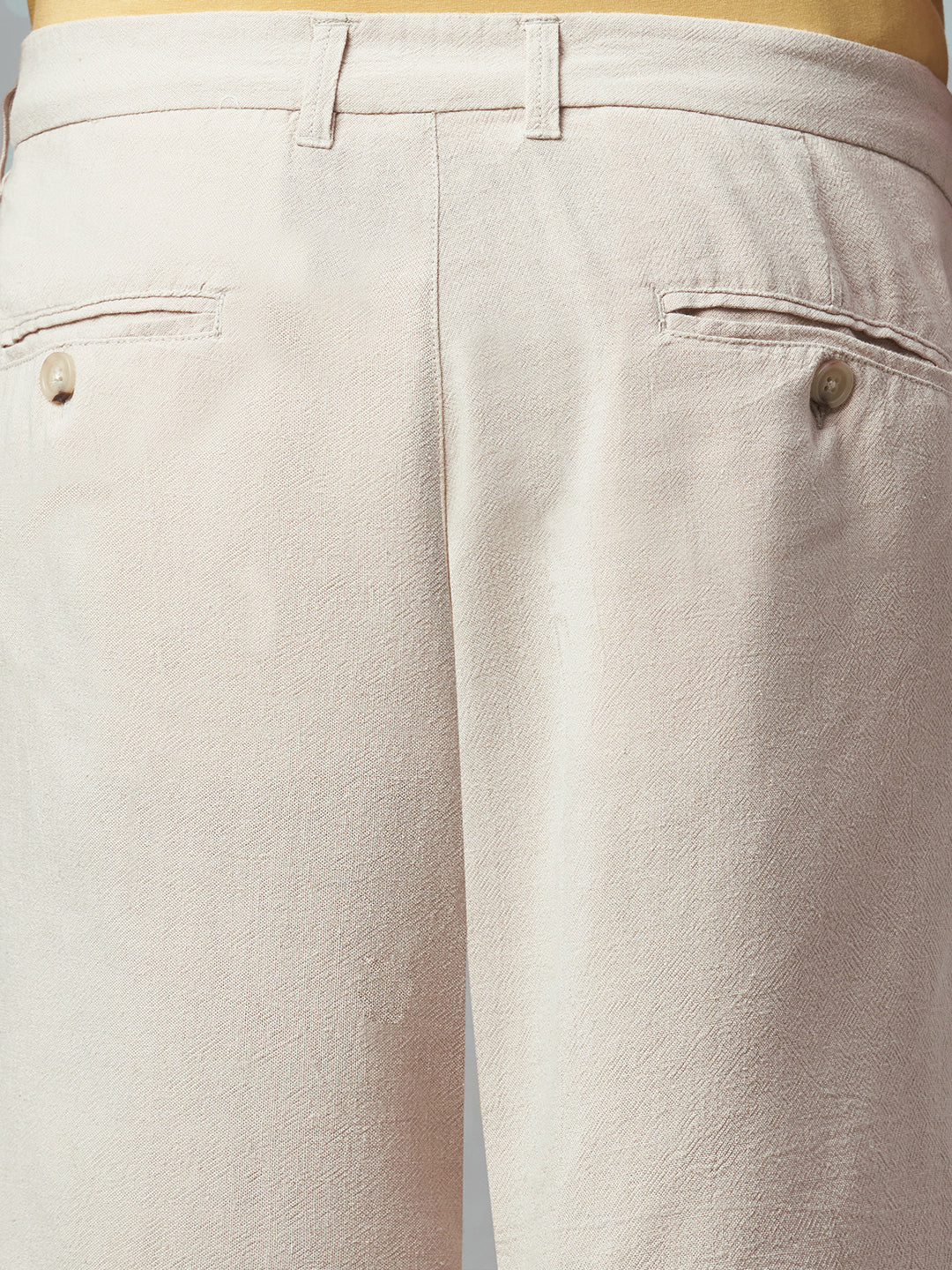 Men's Natural Linen Viscose Regular Fit Shorts