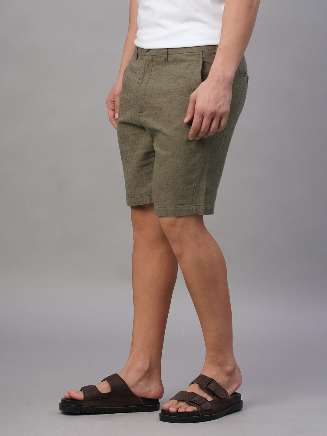 Men's Avenue Cotton Linen Regular Fit Shorts