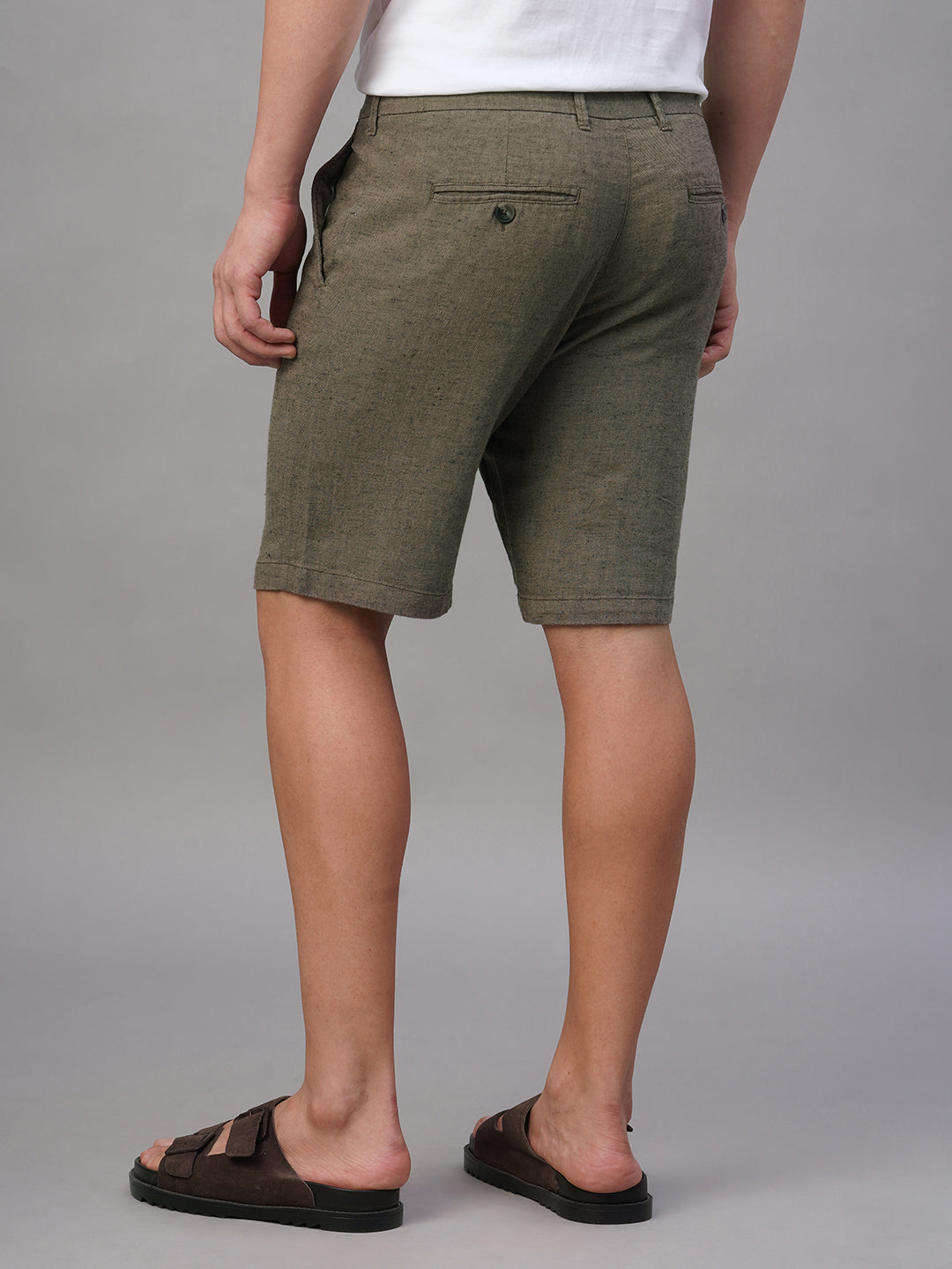 Men's Avenue Cotton Linen Regular Fit Shorts
