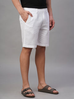 Men’s Cotton Linen Regular Fit Short White