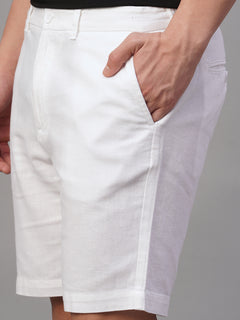 Men’s Cotton Linen Regular Fit Short White