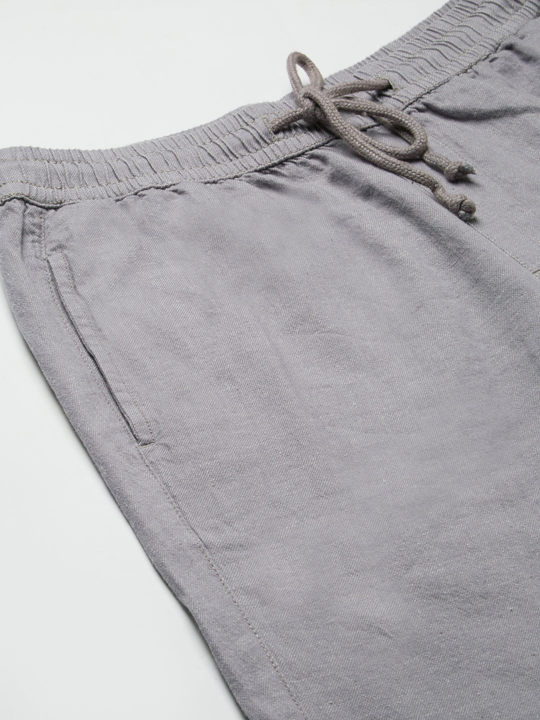Men's Grey 100% Cotton Regular Fit Shorts