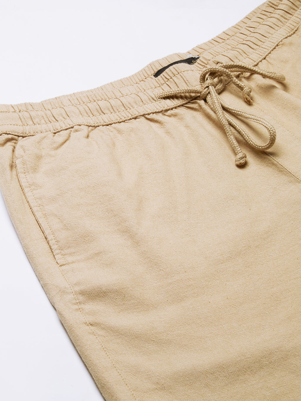 Men's Khaki 100% Cotton Regular Fit Shorts
