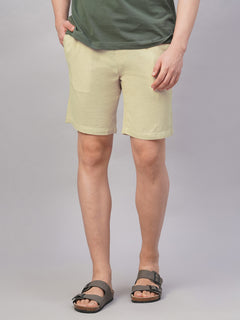Men’s Cotton Regular Fit Solid Short Natural