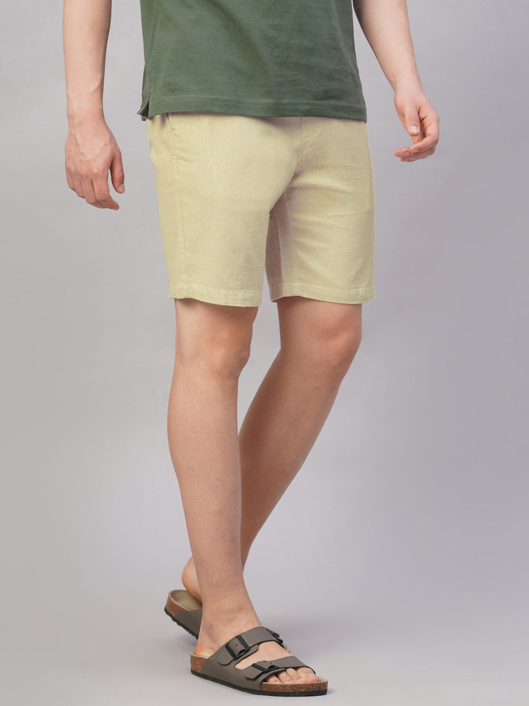 Men's Natural 100% Cotton Regular Fit Shorts
