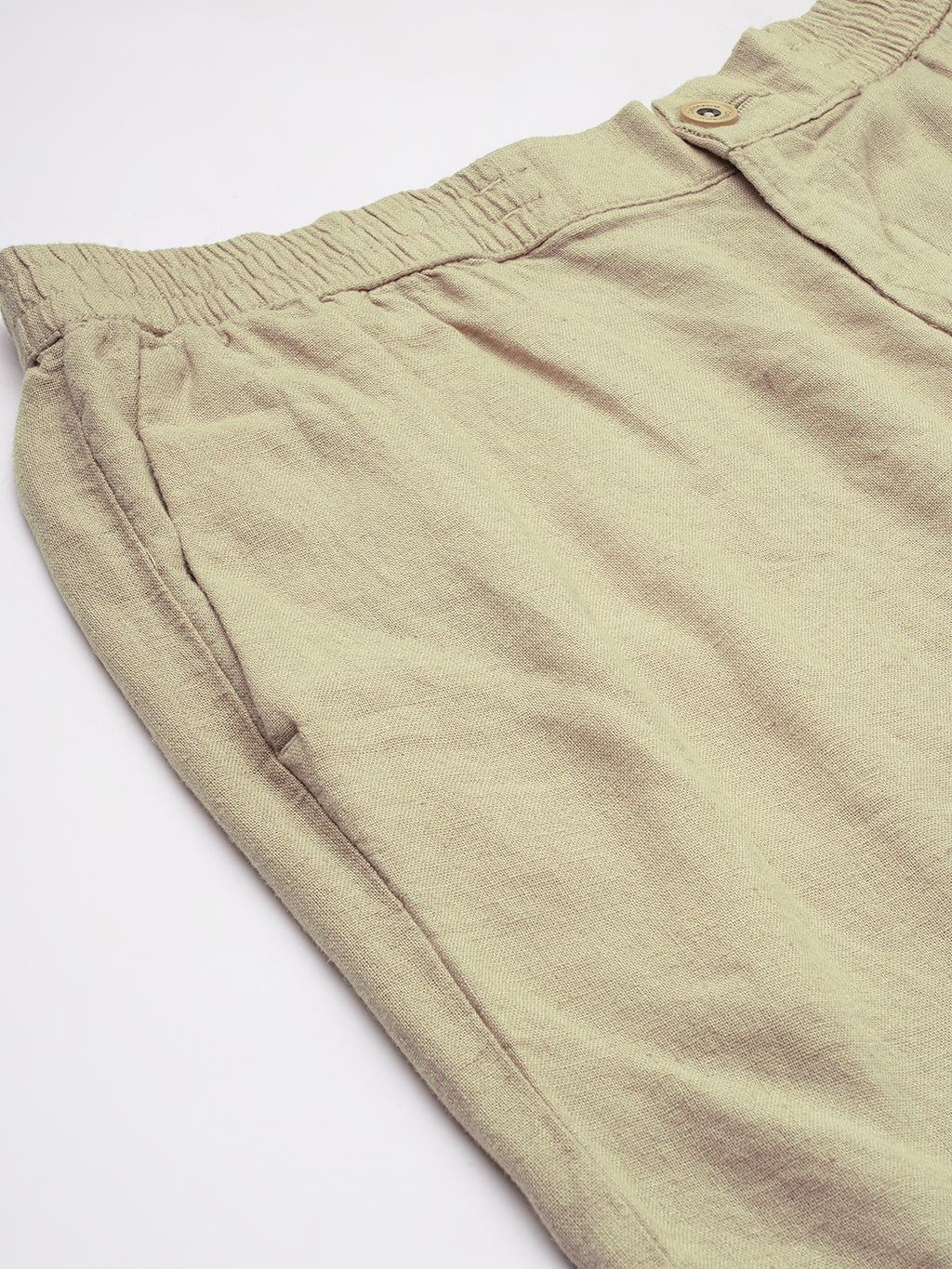 Men's 100% Cotton Regular Fit Solid Shorts Natural