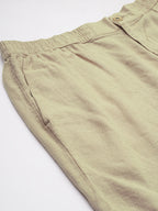 Men's 100% Cotton Regular Fit Solid Shorts Natural