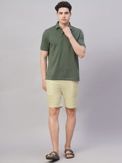 Men’s Cotton Regular Fit Solid Short Natural