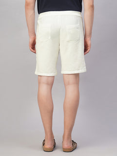Men’s Cotton Regular Fit Drawstring Short White