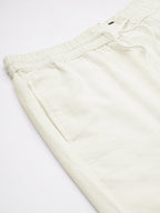 Men's White 100% Cotton Regular Fit Shorts