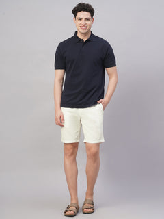 Men’s Cotton Regular Fit Drawstring Short White