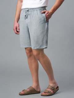 Men’s Cotton Linen Regular Fit Short Grey