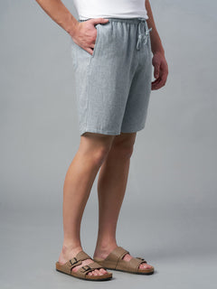 Men’s Cotton Linen Regular Fit Short Grey
