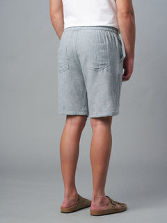Men’s Cotton Linen Regular Fit Short Grey