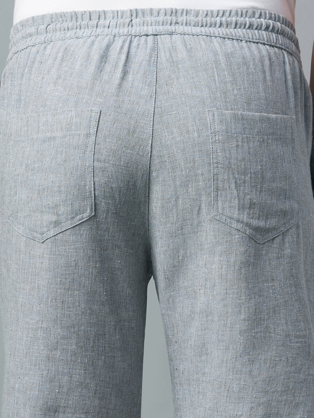 Men's Grey Cotton Linen Regular Fit Shorts