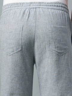 Men’s Cotton Linen Regular Fit Short Grey