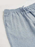 Men's Grey Cotton Linen Regular Fit Shorts