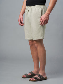 Men’s Cotton Linen Regular Fit Short Lt Brown