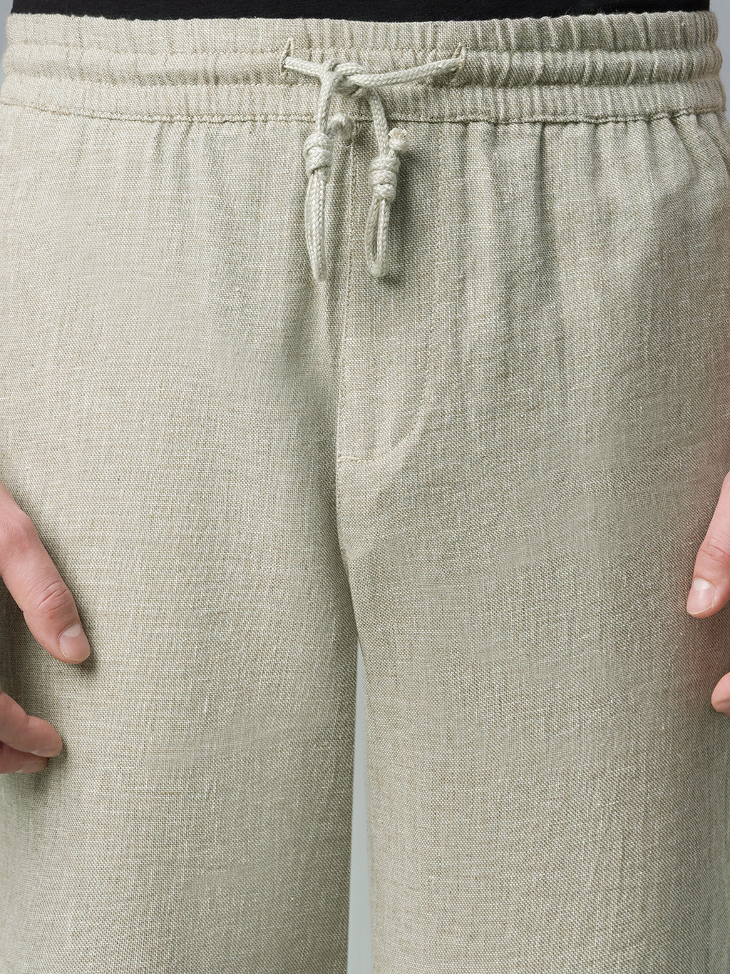 Men's Lt Brown Cotton Linen Regular Fit Shorts