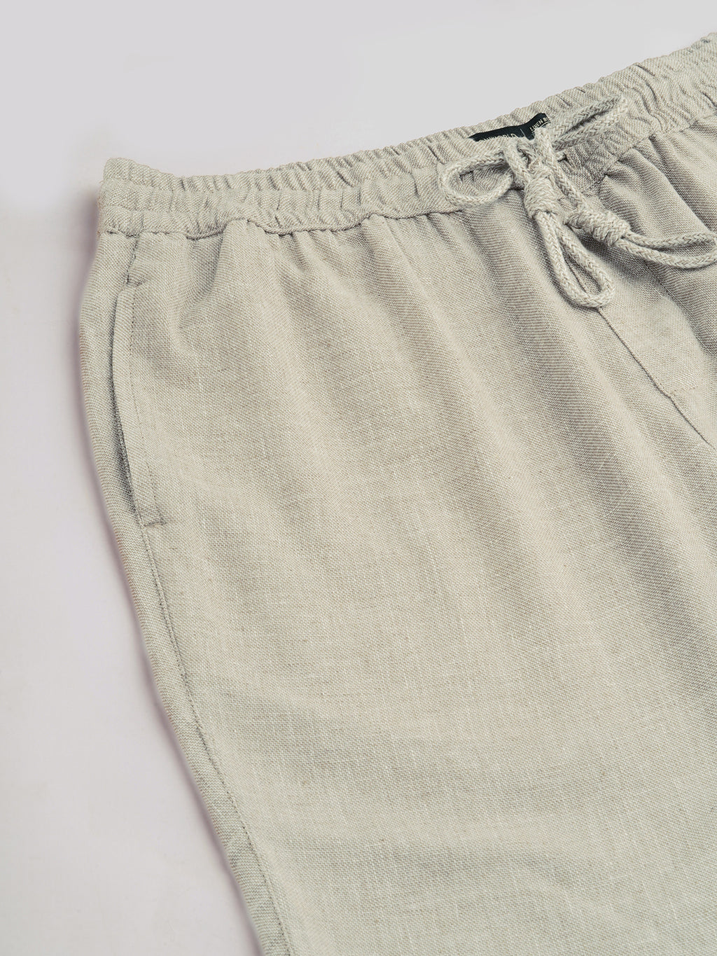Men's Lt Brown Cotton Linen Regular Fit Shorts