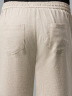 Men's Natural Cotton Linen Regular Fit Shorts