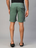Men's Green Cotton Regular Fit Shorts